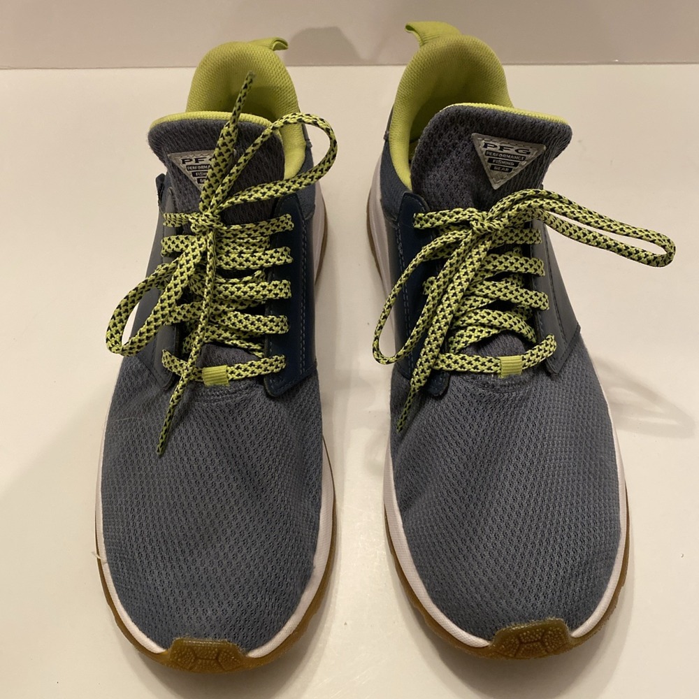 Columbia Men Sz 8 Tamiami PFG Boat Shoes Blue‎ Green BM0174 EUC